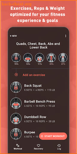 Fitbod Gym & Home Workout Log screenshot