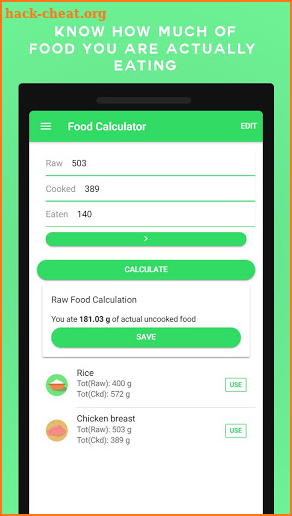 Fitness Calculator screenshot