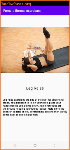 Fitness exercises screenshot