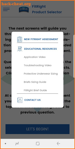 FitRight Product Selector screenshot