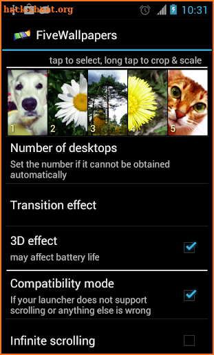 FiveWallpapers screenshot