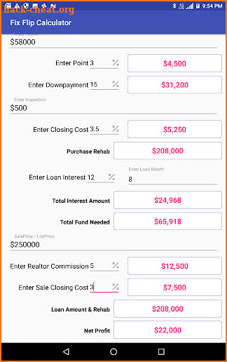 Fix & Flip Calculator by Alpha 3 screenshot