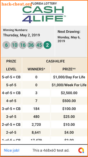 FL Lottery Results screenshot