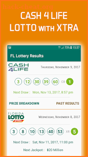 FL Lottery Results screenshot