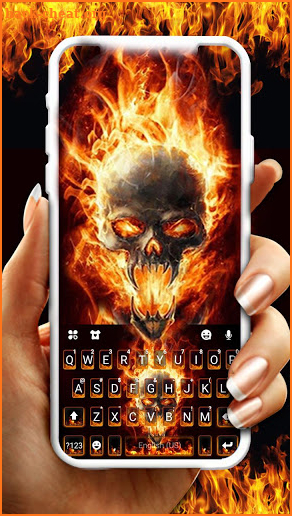 Flaming Death Skull Keyboard Theme screenshot