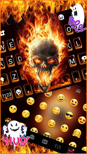 Flaming Death Skull Keyboard Theme screenshot