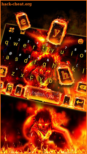 Flaming Fire Battle Keyboard Theme screenshot