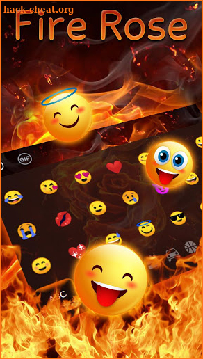 Flaming Fire Rose keyboard Theme screenshot