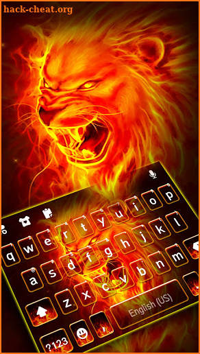 Flaming Lion Keyboard Background screenshot