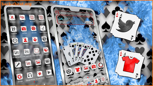 Flaming Play Cards Theme screenshot