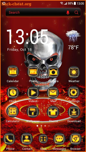 Flaming skull launcher theme screenshot