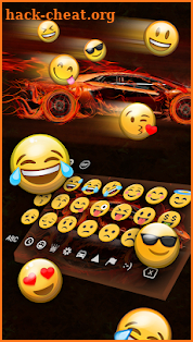 Flaming Sports Car Keyboard Theme screenshot