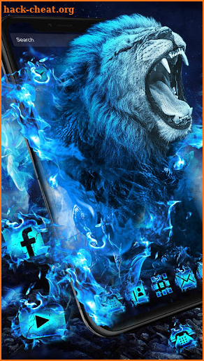 Flaming Wild Lion Launcher Theme Live HD Wallpaper screenshot