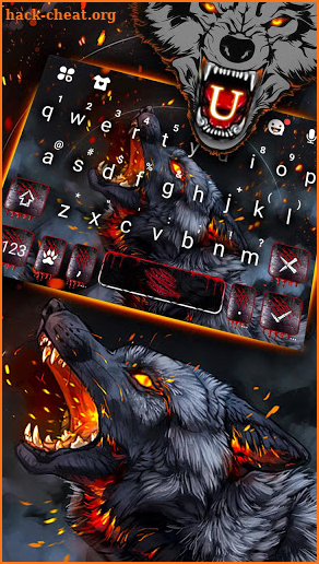 Flaming Wolf Keyboard Theme screenshot