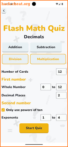 Flash Math Quiz screenshot