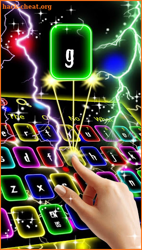 Flash Neon Lightning Keyboard Theme screenshot