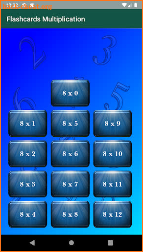 Flashcards Multiplication screenshot