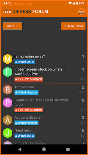 Flex Drivers Forum screenshot