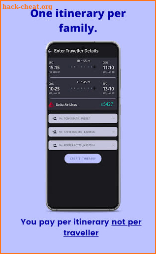 FlightGen Flight Itinerary App screenshot