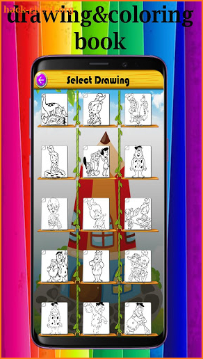 flintstones coloring page and drawing book fans screenshot