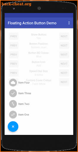 Floating Action Button Demo screenshot