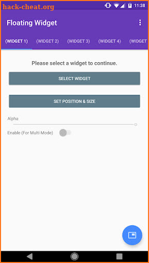 Floating Widget screenshot