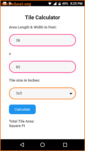 Floor & Wall Tiles Calculator screenshot