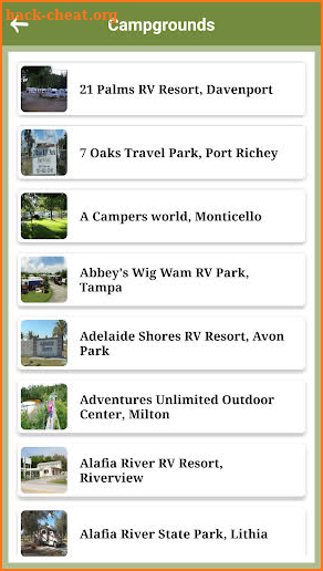 Florida Campgrounds screenshot