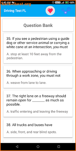 Florida DMV Permit Practice Test 2018 screenshot