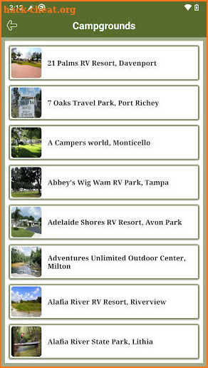 Florida State RV Parks & Campgrounds screenshot