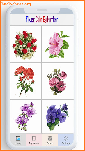 Flower Color By Number, flower coloring pages screenshot