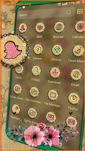 Flower Embroidery Theme Launcher screenshot