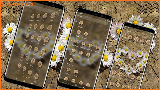 Flower Heart Wooden Launcher Theme screenshot