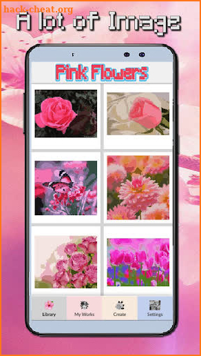 Flower Pink Coloring By Number screenshot