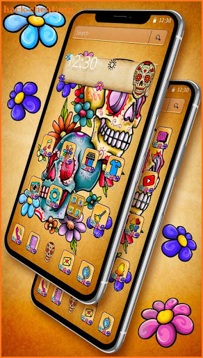 Flower Smoke Skull Theme screenshot