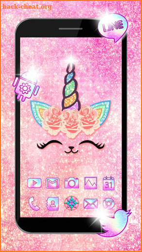 Flower Unicorn Cat Launcher Theme Live Wallpapers screenshot