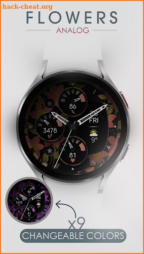 Flowers Analog Watch Face screenshot