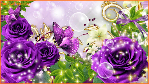 Flowers Bouquet Glitter HD and Roses Photos Gif 3D screenshot