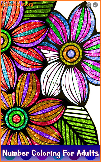 Flowers Glitter Color by Number - Paint by Numbers screenshot