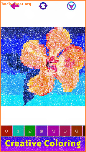 Flowers Glitter Pixel Art - Color by Number Pages screenshot