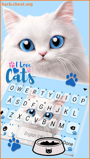 Fluffy Cute Kitten Keyboard Background screenshot