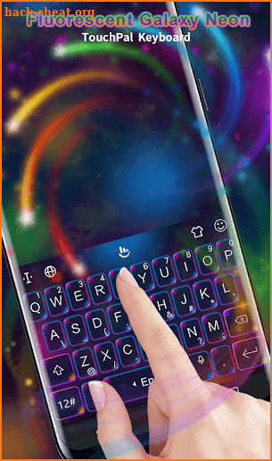 Fluorescent Galaxy Neon Keyboard Theme screenshot