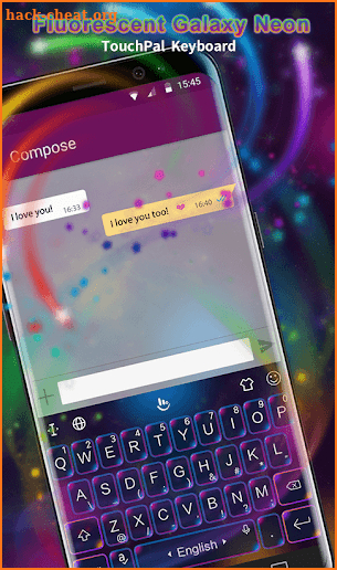 Fluorescent Galaxy Neon Keyboard Theme screenshot