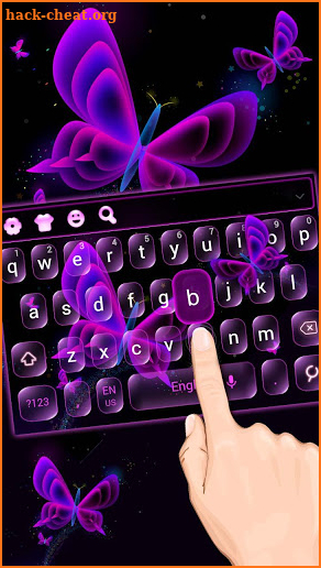 Fluorescent Purple Butterfly Keyboard Theme screenshot