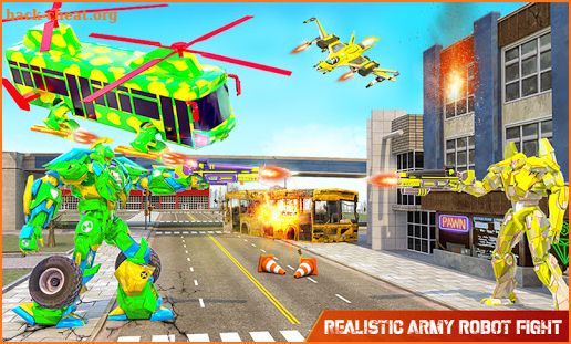 Fly Army Bus Robot Helicopter Car: Robot Car Games screenshot