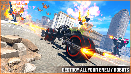 Flying Bat Robot Transforming: War Bike robot Game screenshot