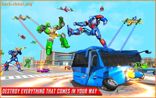 Flying Bus Robot Transform War- Police Robot Games screenshot