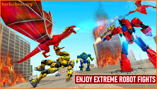 Flying Fire Fighter Truck Robot-Dragon Robot Games screenshot