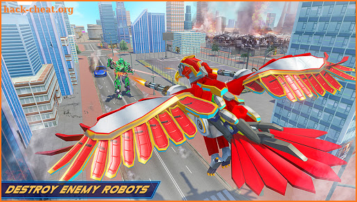 Flying Hawk Robot Transforming Car, Moto Bike Game screenshot