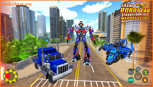 Flying Helicopter Robot Car Transform City Battle screenshot